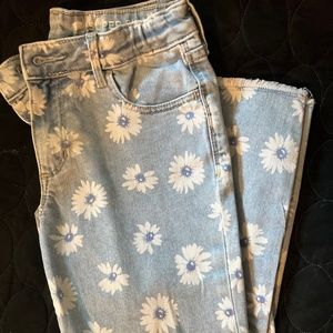 Gap Kids super skinny ankle floral jeans, size 12